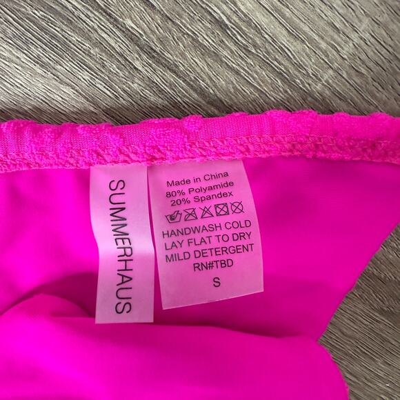 Beach Bunny Summer Haus S Kipper Bright Pink Terry Cheetah Bikini NEW - Picture 2 of 5